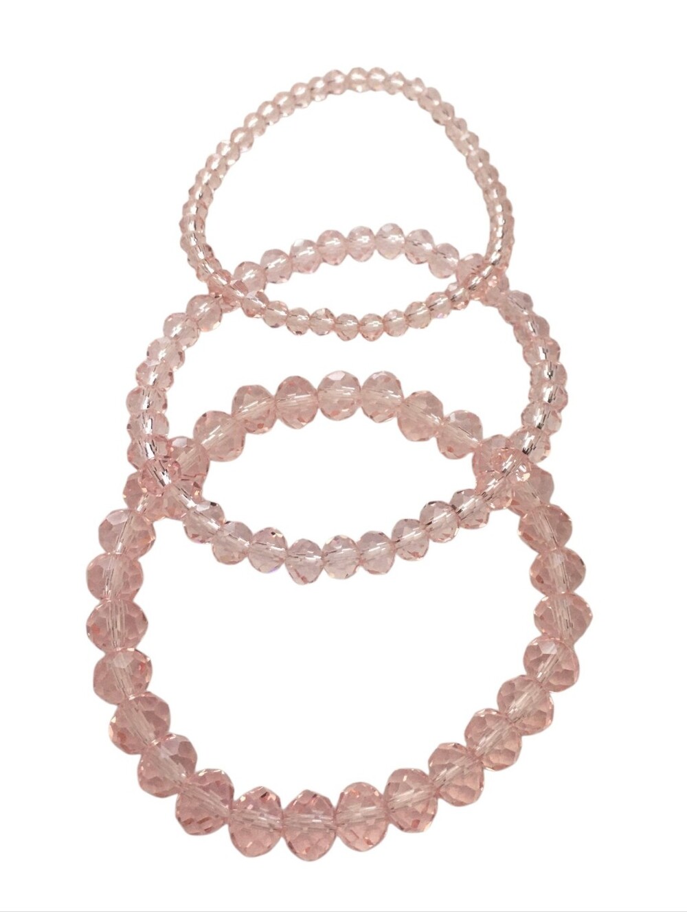 Dusty Pink Crystal Beaded Bracelet Set 🌸